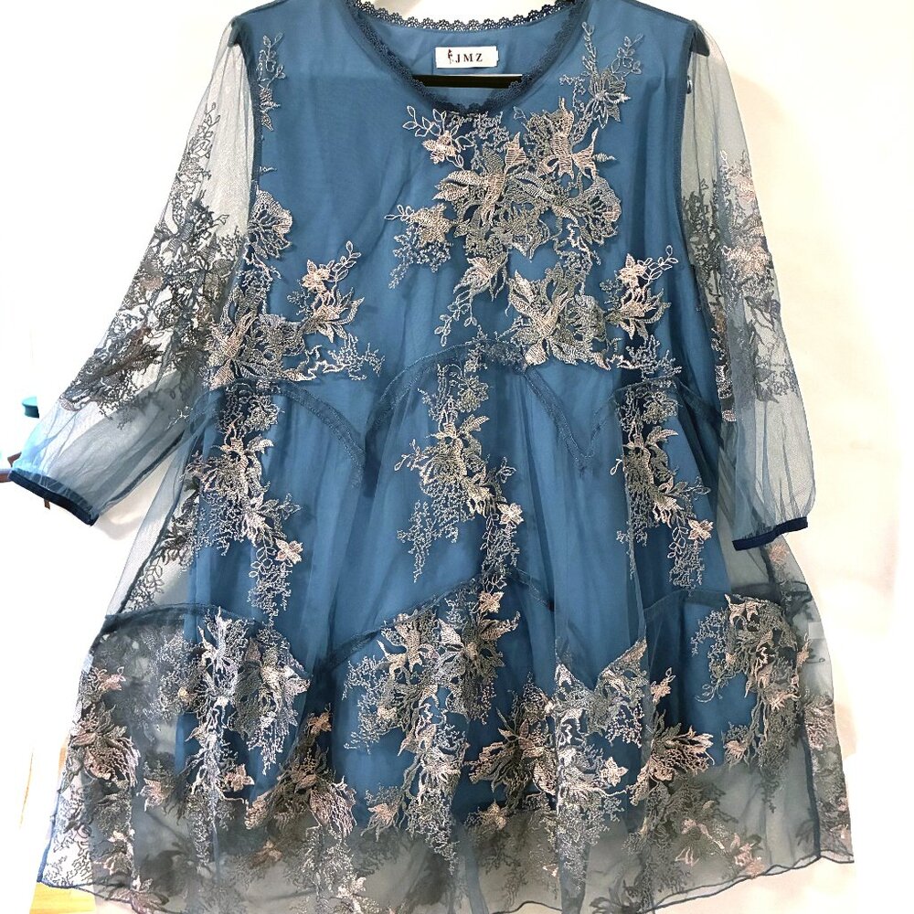 Beautiful Wedgewood Blue Trapeze Dress